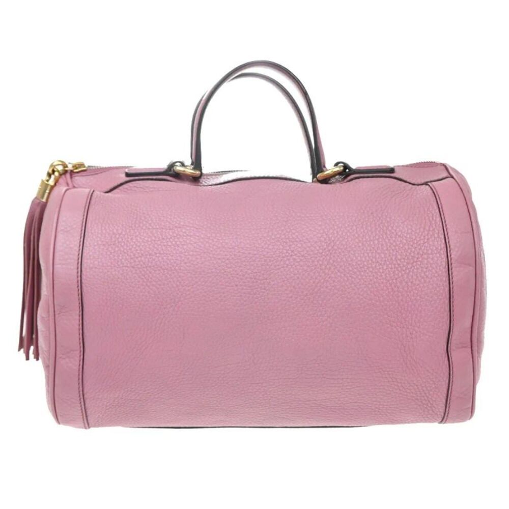 Gucci Soho Boston Leather Pink Leather Handbag